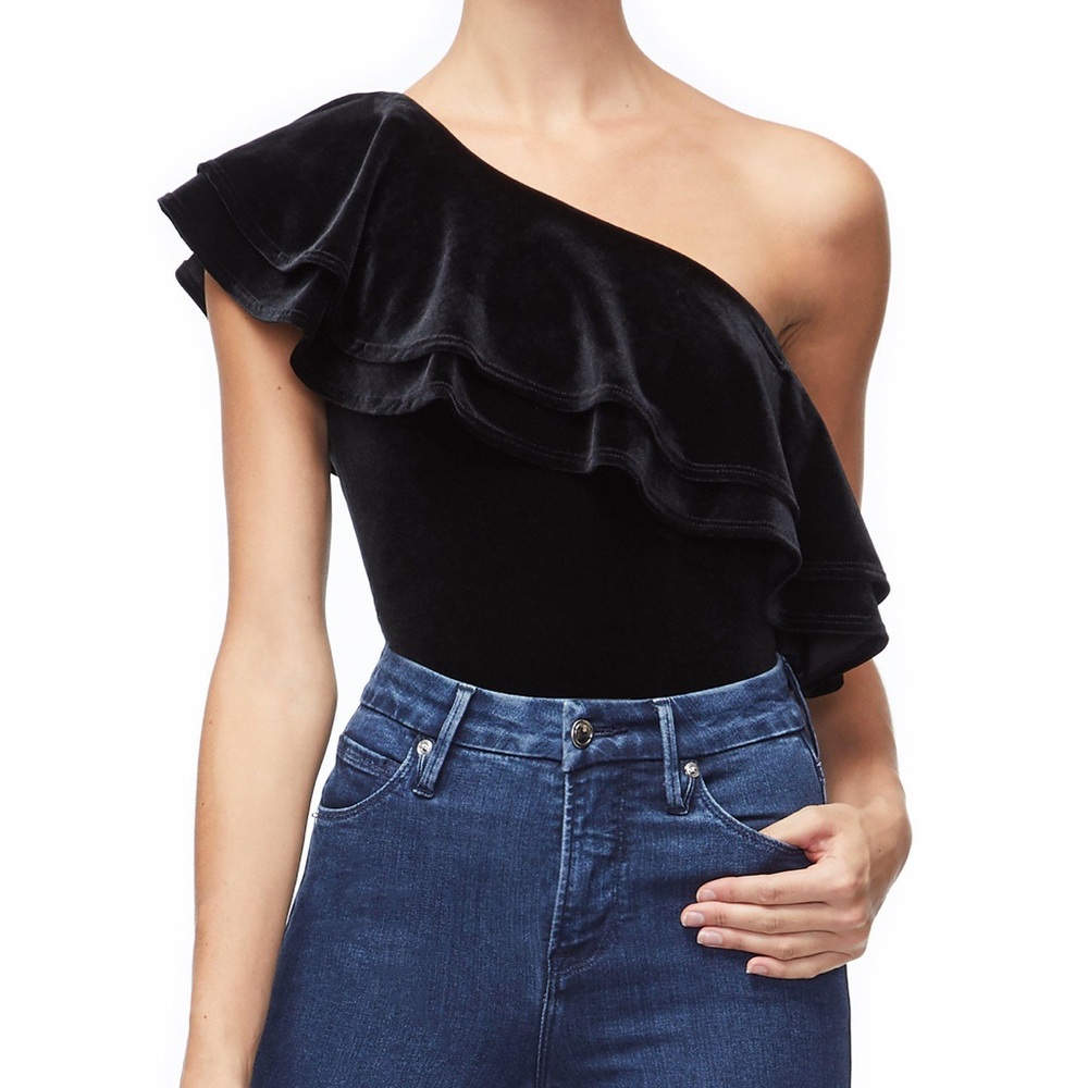 Good American Velvet Off The Shoulder bodysuit